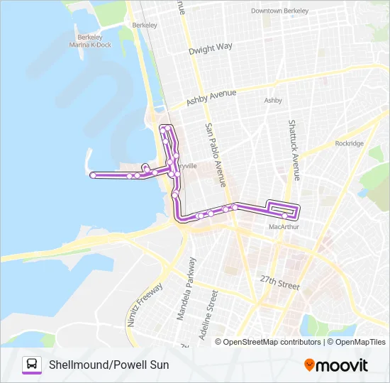 SHELL/POW SUN Bus Line Map