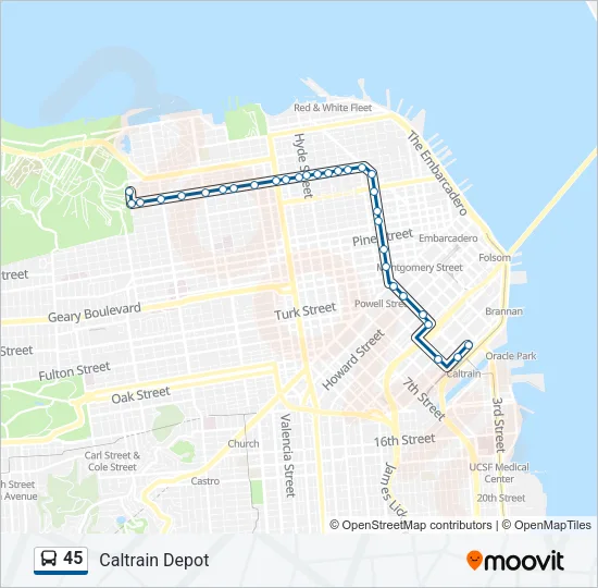 45 Bus Line Map