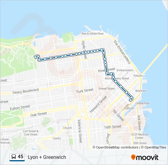 45 Bus Line Map