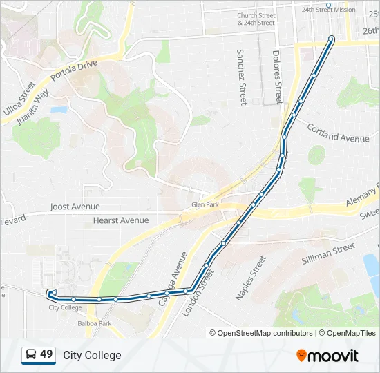 49 Bus Line Map