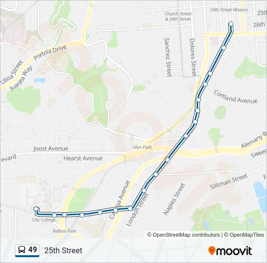49 Bus Line Map
