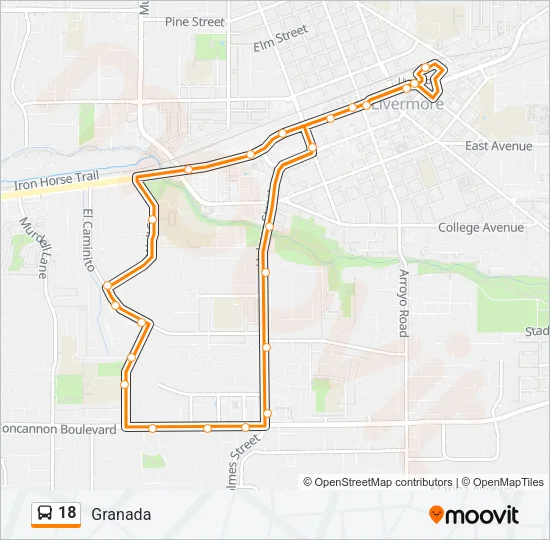 18 Bus Line Map