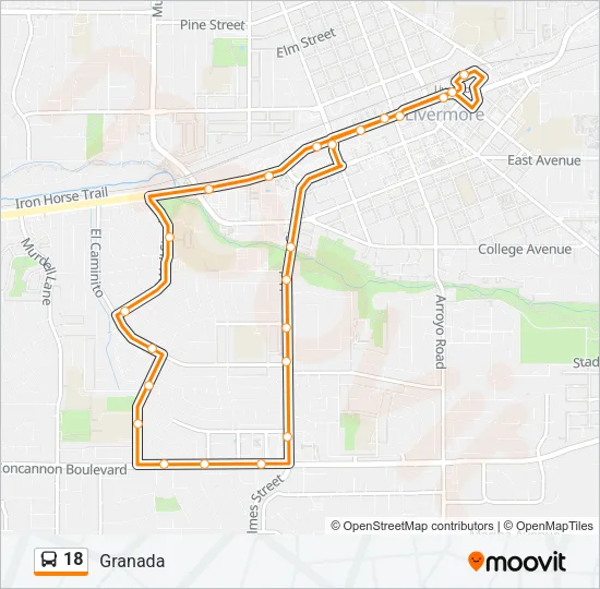 18 Bus Line Map