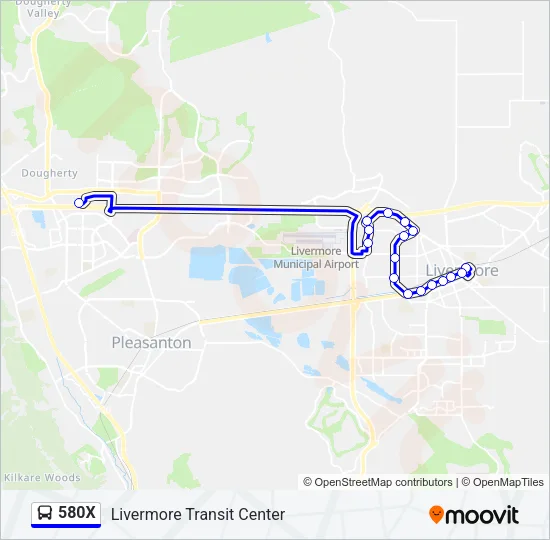 580X Bus Line Map