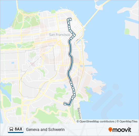 8AX bus Line Map