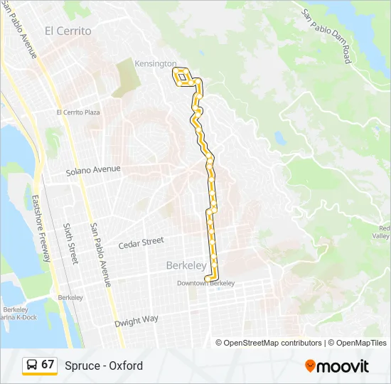 Mapa de 67 de autobús