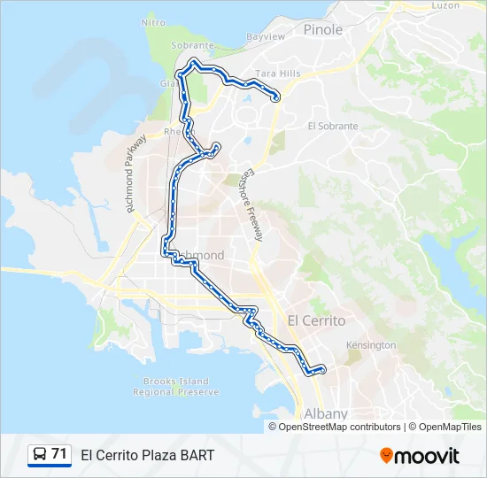 71 Bus Line Map