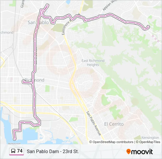 74 Bus Line Map