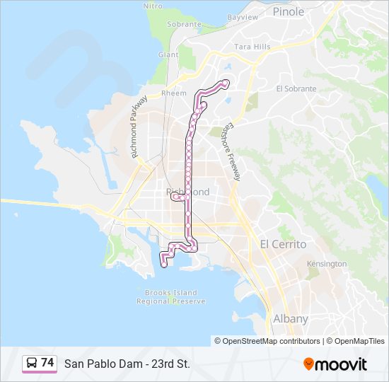 74 bus Line Map