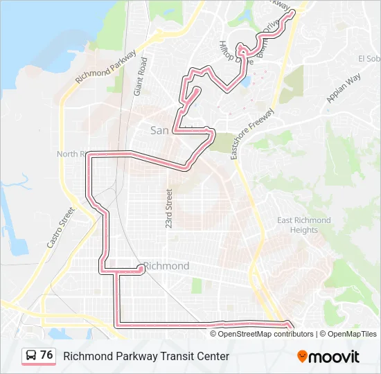 76 Bus Line Map