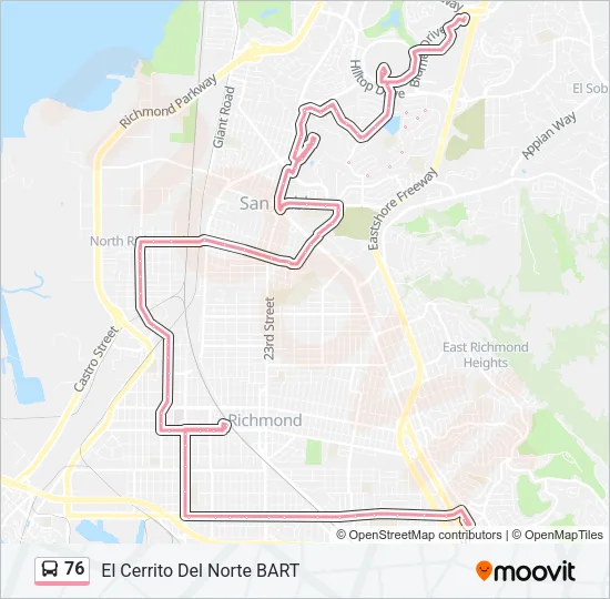76 Bus Line Map