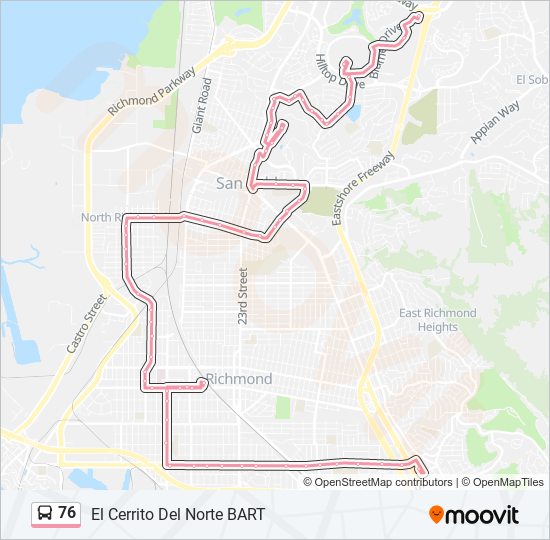 Mapa de 76 de autobús