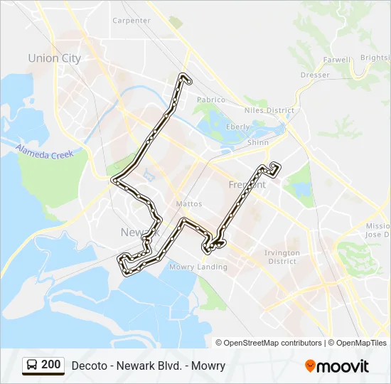 200 Bus Line Map