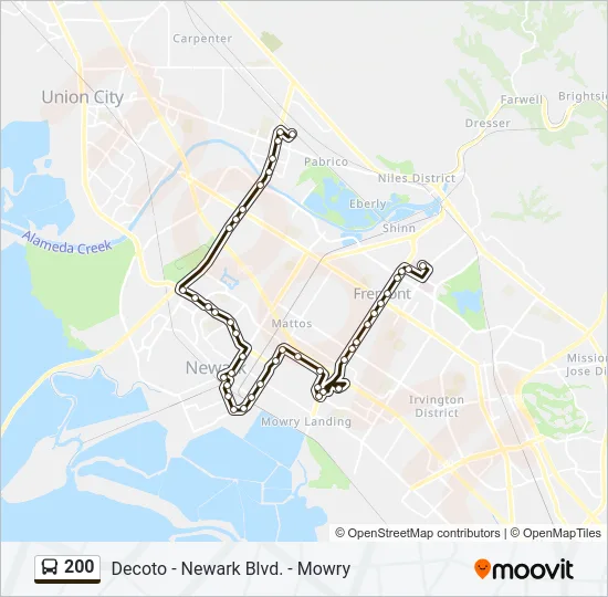 200 Bus Line Map