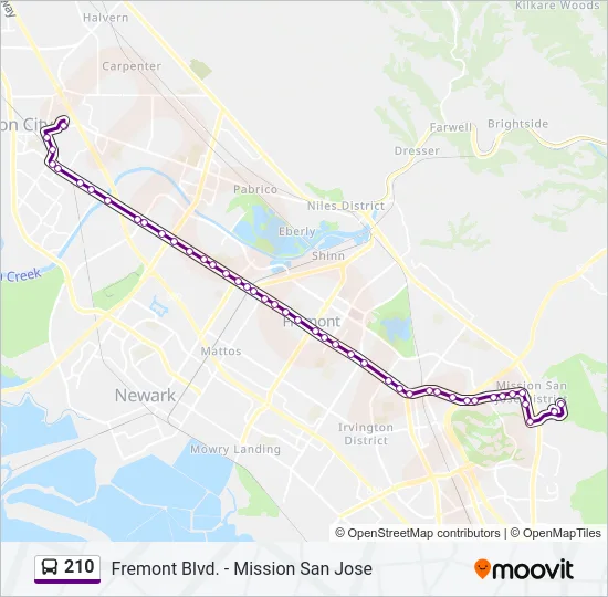 210 Bus Line Map