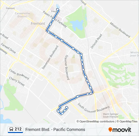212 Bus Line Map