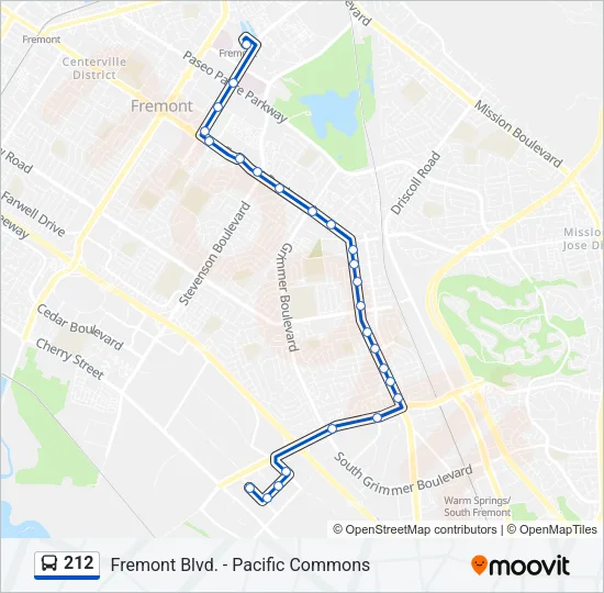212 Bus Line Map