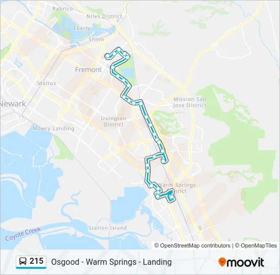 215 Bus Line Map