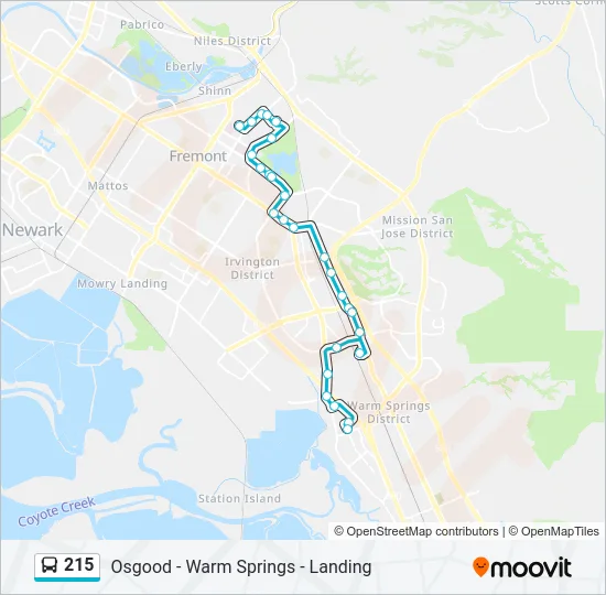 215 Bus Line Map