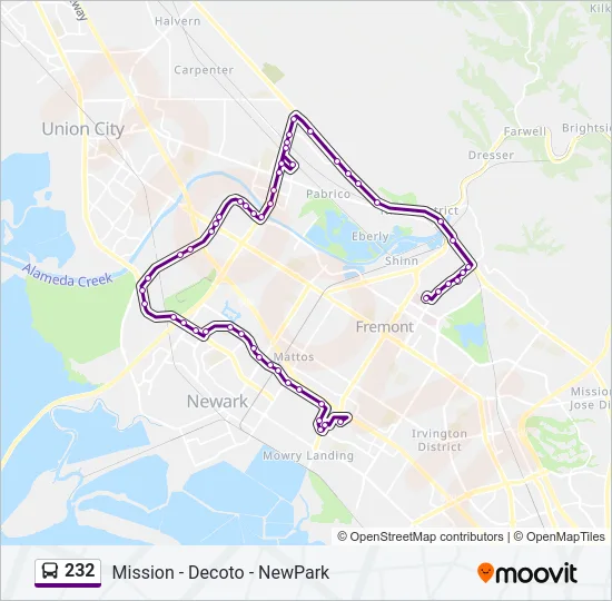 232 Bus Line Map