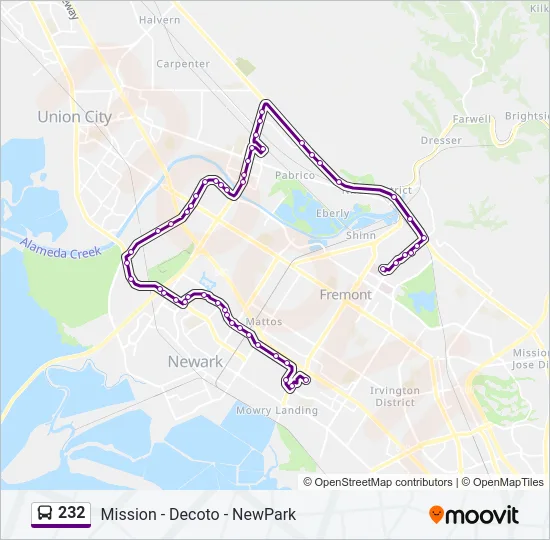 232 Bus Line Map