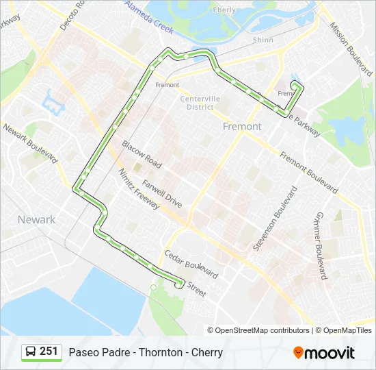 251 Bus Line Map