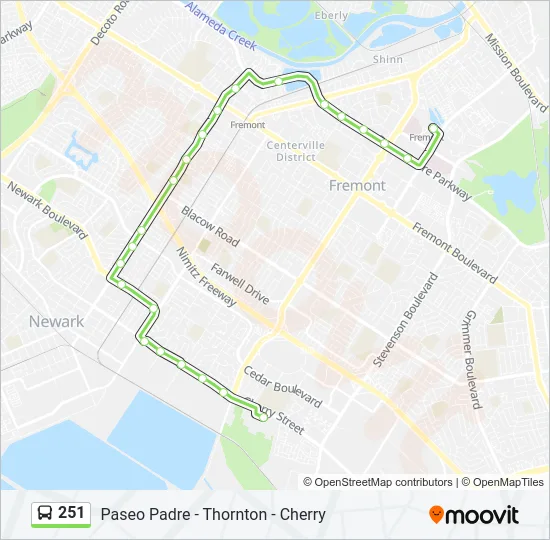 251 Bus Line Map