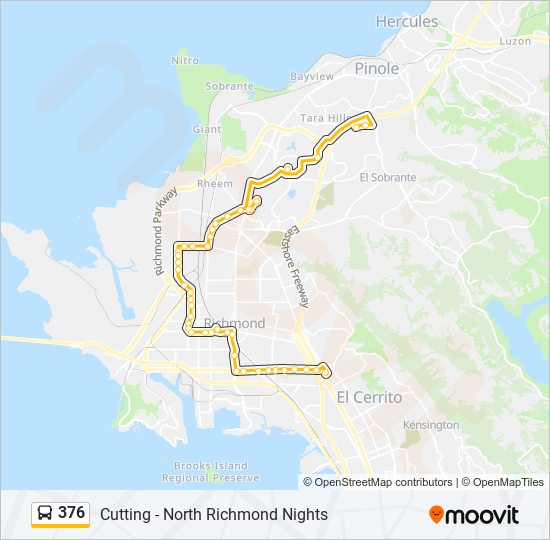 Mapa de 376 de autobús