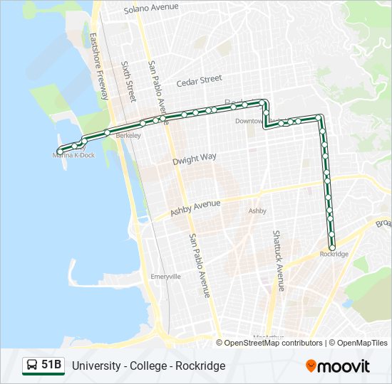 51B bus Line Map