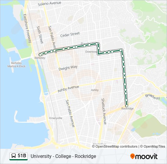 Mapa de 51B de autobús