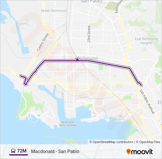 72M Bus Line Map