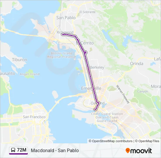 72M Bus Line Map