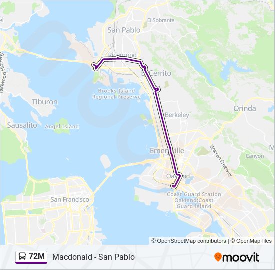 72M bus Line Map