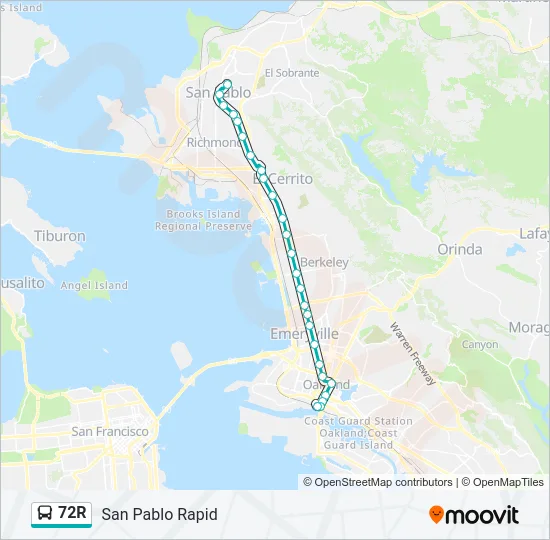 72R Bus Line Map