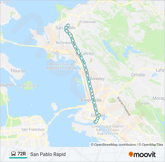 72R bus Line Map