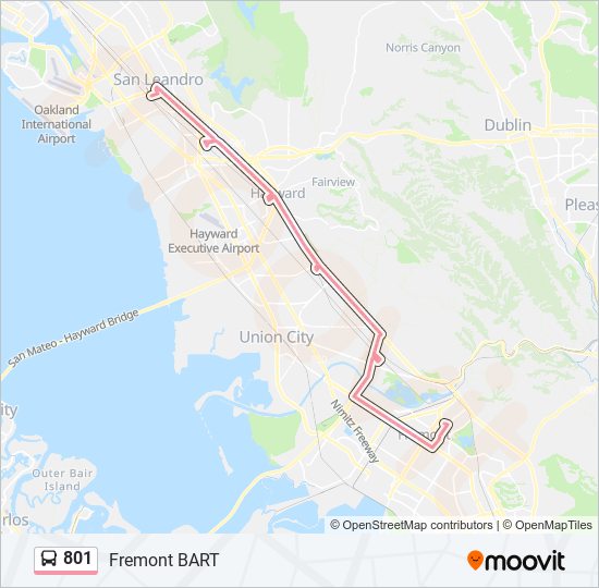 801 bus Line Map