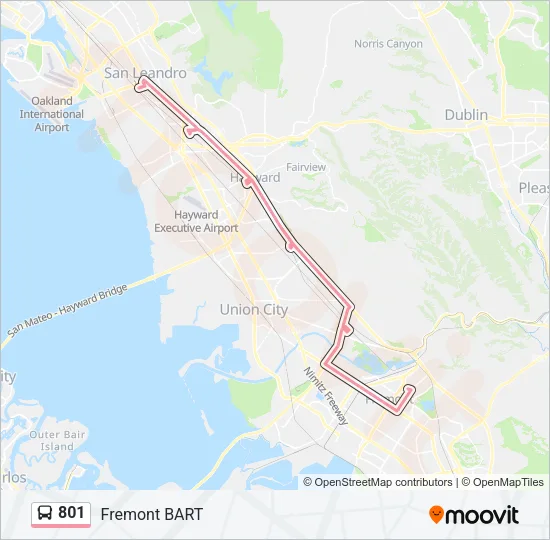 801 Bus Line Map