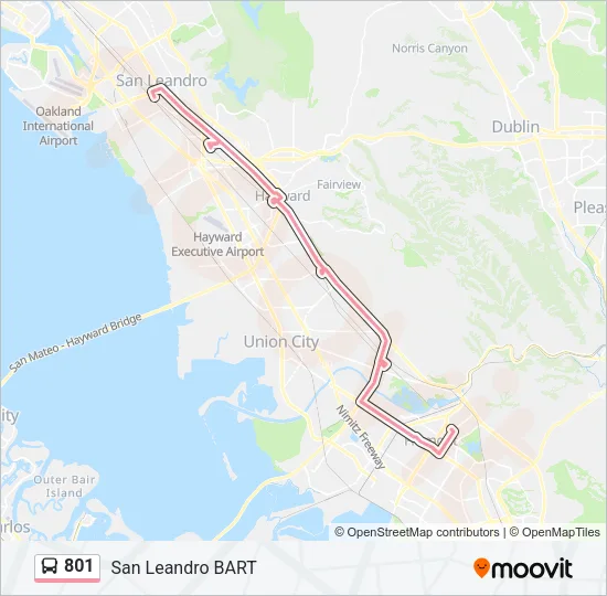 801 Bus Line Map