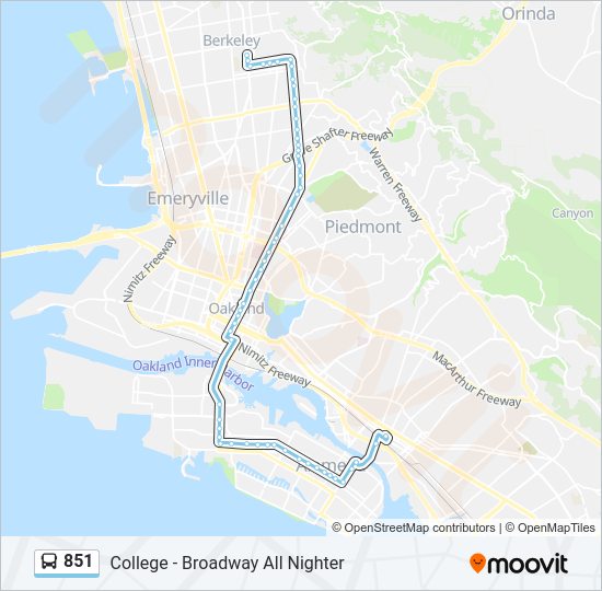 851 Bus Line Map