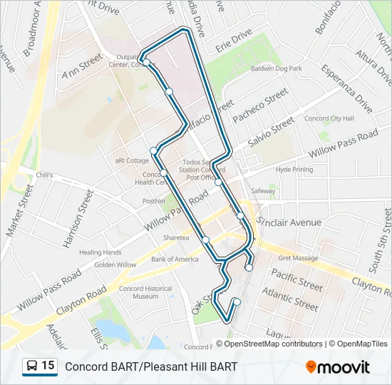 15 Bus Line Map