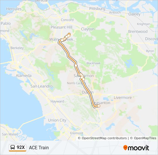 Ace Train Route Map 92X Route: Schedules, Stops & Maps - Ace Train (Updated) Ace Train Route Map 92X Route: Schedules, Stops & Maps - Ace Train (Updated)