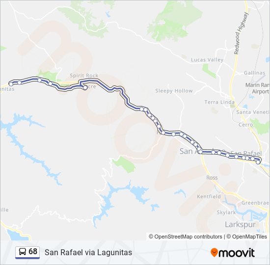 68 bus Line Map
