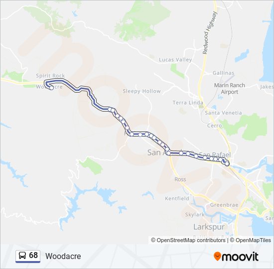 Mapa de 68 de autobús
