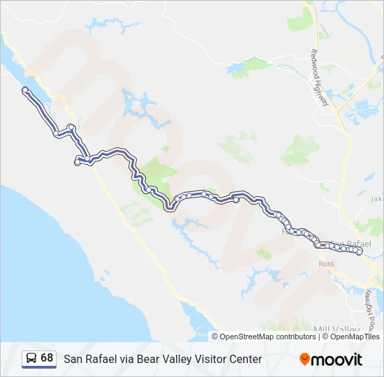 Mapa de 68 de autobús