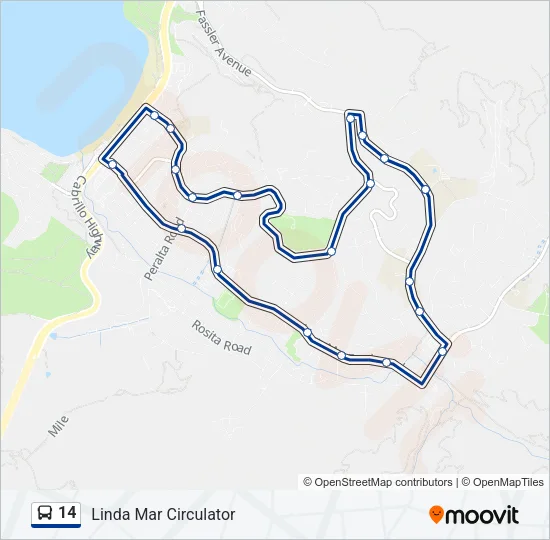 14 Bus Line Map