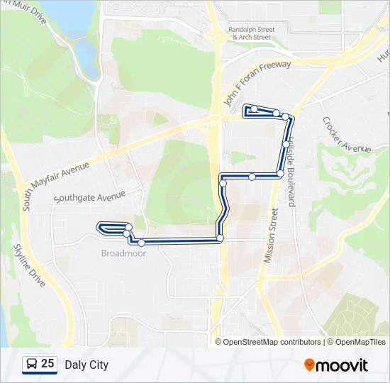 25 Bus Line Map