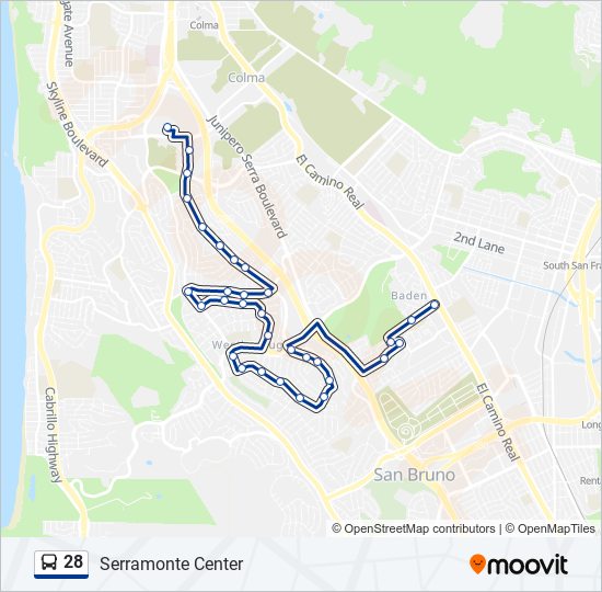 28 bus Line Map