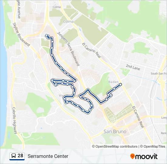 28 Bus Line Map