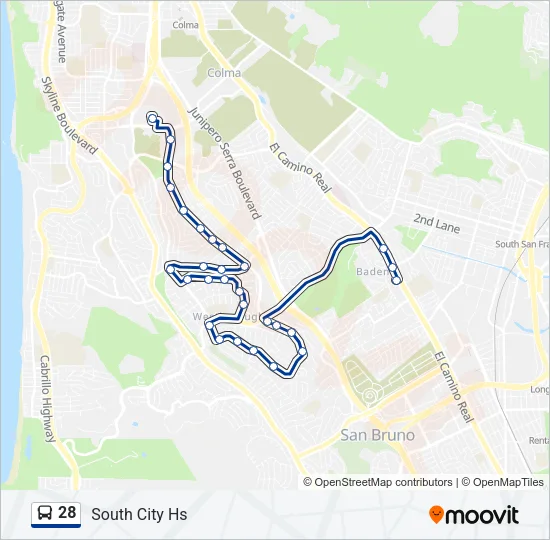 28 Bus Line Map