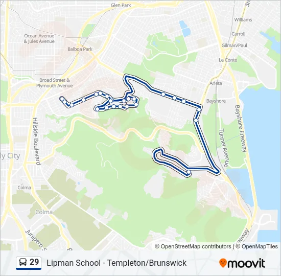 29 Bus Line Map